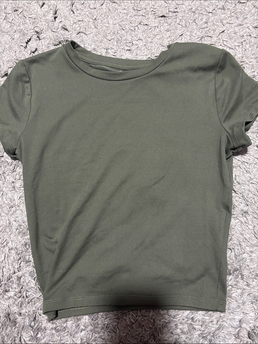 Hollister Must-Have Collection Olive Green Fitted Crop Top Size Xs